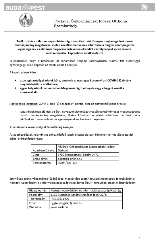 adatvedelmi tajekoztato